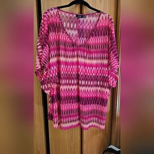 Plus size blouse for summer time wear.